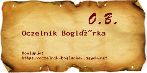 Oczelnik Boglárka névjegykártya